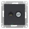 ATN001089 - ATLASDESIGN РОЗЕТКА двойная ТВ + компьютерная RJ45, кат. 5Е, КАРБОН ATN001089 - ATLASDESIGN РОЗЕТКА двойная ТВ + компьютерная RJ45, кат. 5Е, КАРБОН