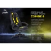 Геймерское кресло ZOMBIE 8, оранжевый, черный, кожа искусственная