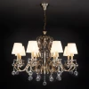 Подвесная люстра с хрусталем и абажурами Eurosvet 1448/8 античная бронза