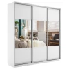 Шкафы-купе 3-х дверный Экспресс Комби трио белый снег, зеркальный 