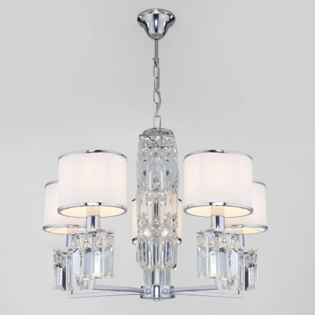 Люстра Eurosvet 10099/5 хром/прозрачный хрусталь Strotskis (новый абажур) Zaffiro Люстра Eurosvet 10099/5 хром/прозрачный хрусталь Strotskis (новый абажур) Zaffiro