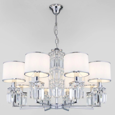 Люстра Eurosvet 10099/8 хром/прозрачный хрусталь Strotskis (новый абажур) Zaffiro Люстра Eurosvet 10099/8 хром/прозрачный хрусталь Strotskis (новый абажур) Zaffiro