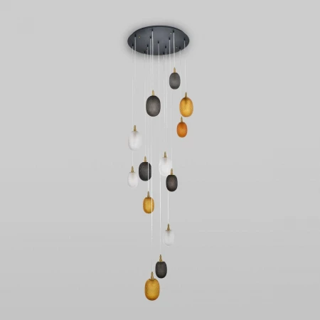 Подвесная люстра Eurosvet Pineapple 50266 дымчатый/прозрачный/янтарный