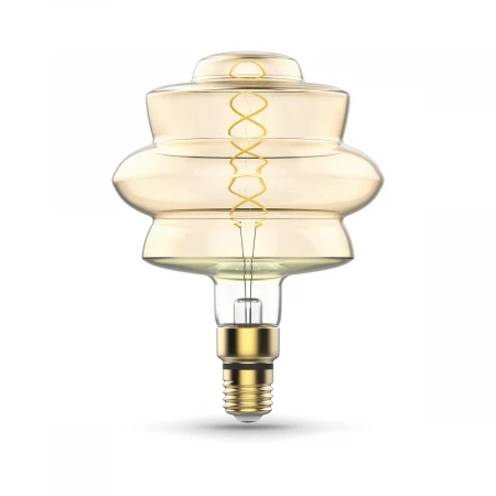 Лампа светодиодная филаментная диммируемая Gauss E27 8W 2400K золотая 161802008