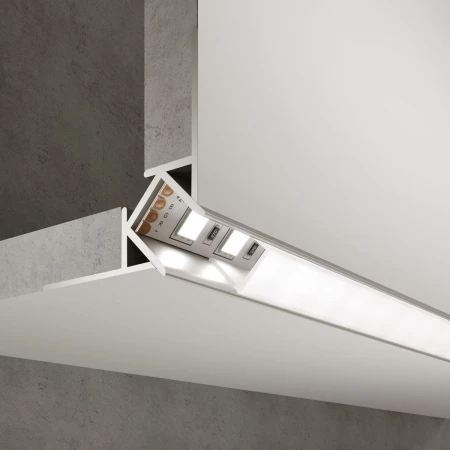 Профиль встраиваемый угловой алюминиевый с рассеивателем Elektrostandard внешний угол LL-2-ALP015 a053635