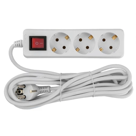 Удлинитель бытовой General GES-16-3x100-3-7m-S, 16А, 3х1 мм2, 3 места, 7 метров, с заземлением, с выключателем Удлинитель бытовой General GES-16-3x100-3-7m-S, 16А, 3х1 мм2, 3 места, 7 метров, с заземлением, с выключателем