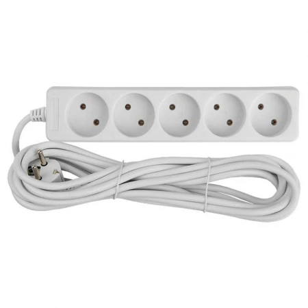 Удлинитель бытовой General GES-10-2x075-5-3m, 10А, 2х0,75 мм2, 5 мест, 3 метра, без заземления, без вылючателя Удлинитель бытовой General GES-10-2x075-5-3m, 10А, 2х0,75 мм2, 5 мест, 3 метра, без заземления, без вылючателя