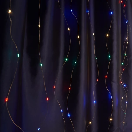Светодиодная гирлянда Feron Занавес USB разноцветная без мерцания CL591 41640 Светодиодная гирлянда Feron Занавес USB разноцветная без мерцания CL591 41640