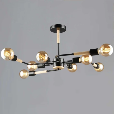 Люстра Reluce 10070-0.3-08 BK+WOOD