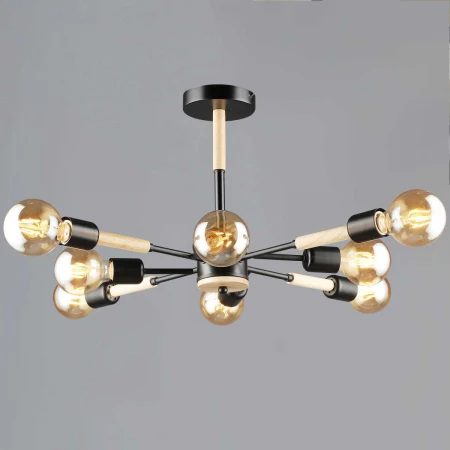 Люстра Reluce 99960-0.3-08 BK+WOOD