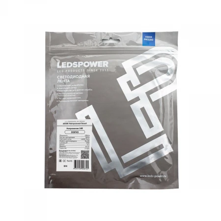 Светодиодная лента LEDS POWER 2835 240/м (22Вт/м) 24В нейтральная, серия ПРО200 008745 Светодиодная лента LEDS POWER 2835 240/м (22Вт/м) 24В нейтральная, серия ПРО200 008745