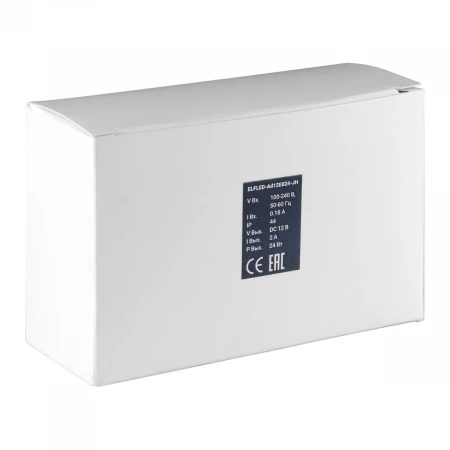 Адаптер сетевой ELFLED 12В, 2A, 24W (черный корпус) со штекером 5,5мм ELFLED-Ad12E024-JH