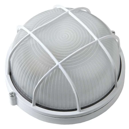 Светильник General GCF-R-E27-60-IP65 (НБП/НПП 1302) круг белый с реш.