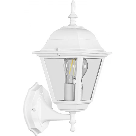 Светильник садово-парковый Feron 4101 четырехгранный на стену вверх 60W E27 230V, белый